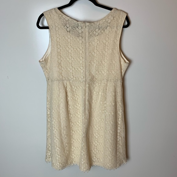 Cream off white lace boho country western short dress x large - Picture 5 of 5
